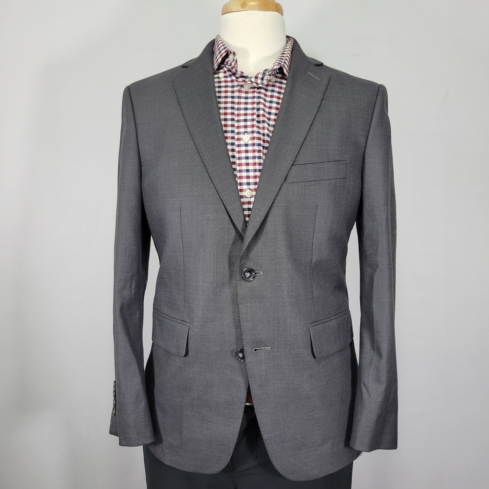 APT.9 Men's Sport Coat‎ Blazer Gray Polyester Blend Premier Flex Slim Fit 40S